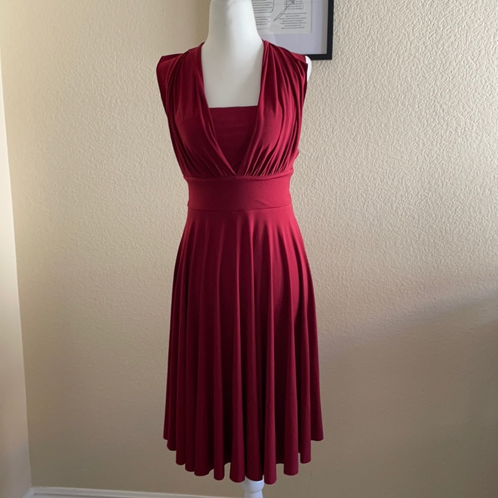 Red White House Black Market Swing Dress